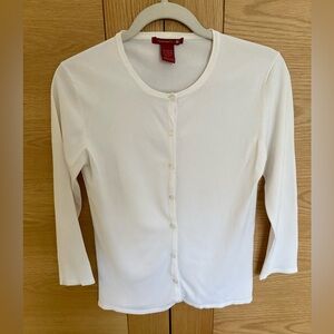 Women’s Silvergate White Button Down Cartigan - Size L